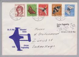 Schweiz Pro Juventute 1956-05-27 Satzbrief Zürcher Flugmeeting Dübendorf - Brieven En Documenten