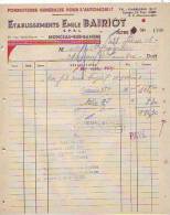 Monceau S/Sambre - 1946 - Etablissement Emile Bairiot - Fournitures Générales Pour - Auto's