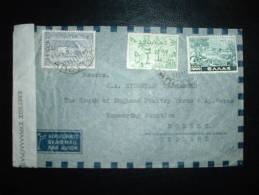 LETTRE POUR ANGLETERRE TP 50 + 250 + 1000 OBL. 7-4-56 RHODES + CONTROLE DU CHANGE + GRIFFE VIOLETTE - Covers & Documents