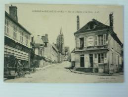 SEINE ET MARNE LORREZ LE BOCAGE RUE DE L EGLISE ET LA POSTE  VOYAGEE DOS TACHE - Lorrez Le Bocage Preaux