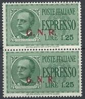 1943-44 RSI ESPRESSO BRESCIA 1,25 LIRE II III TIPO VARIETà LEGGI MNH ** - RSI033 - Eilsendung (Eilpost)