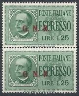 1943-44 RSI ESPRESSO BRESCIA 1,25 LIRE III TIPO VARIETà LEGGI MNH ** - RSI038 - Posta Espresso