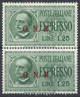 1943-44 RSI ESPRESSO BRESCIA 1,25 LIRE III TIPO VARIETà LEGGI MNH ** - RSI038 - Exprespost