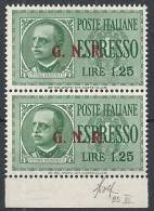 1943-44 RSI ESPRESSO BRESCIA 1,25 LIRE III TIPO VARIETà LEGGI MNH ** - RSI038-2 - Express Mail