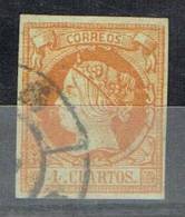 Sello 4 Cuartos 1860, Isabel II Rueda Carreta 55 MEDINA DEL CAMPO, Num 52 º - Used Stamps