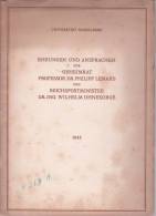 Ehrungen Und Ansprachen Prof. Philipp Lenard Und Reichspostminister Wilhelm Ohnesorge - 1942 - Autres & Non Classés