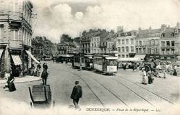 N°25823 -cpa Dunkerque -place De La République- - Strassenbahnen