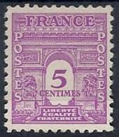 1944 FRANCIA ARCO DI TRIONFO 5 CENT MH * - FR562 - 1944-45 Arco Del Triunfo
