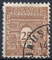 1944 FRANCIA USATO ARCO DI TRIONFO 25 CENT - FR564 - 1944-45 Arco Di Trionfo