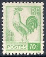 1944 FRANCIA GALLO E MARIANNA SERIE DI ALGERI 10 CENT MH * - FR564 - 1944 Gallo E Marianna Di Algeri