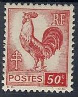 1944 FRANCIA GALLO E MARIANNA SERIE DI ALGERI 50 CENT MH * - FR564 - 1944 Coq Et Maríanne D'Alger