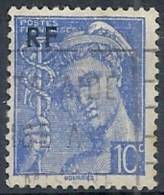 1944 FRANCIA USATO MERCURIO SOPRASTAMPATO RF 10 CENT - FR566 - Used Stamps