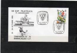 SOBRE Y MATASELLO ESPECIAL DE BARAKALDO DEDICADO AL 75 ANIVERSARIO DEL BARACALDO C.F. DEL AÑO 1993 - Clubs Mythiques