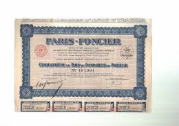 PARIS  FONCIER  -  Il  Manque  3  Coupons - Industrie