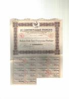 Le  CONTREPLAQUE  FRANCAIS  -  Etablissement  F.M.H. VOULTON  -  PARIS  01/08/1929  -  Il  Manque  2  Coupons - Industrie