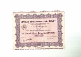 Ancien  Etablissement  A.  BINET  -  PARIS  26/11/1955  -  Action  Complète - Industrie