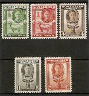 SOMALILAND 1942 VALUES TO 12a BETWEEN SG 105 AND SG 112 MOUNTED MINT Cat £10.75 - Somaliland (Protectorate ...-1959)