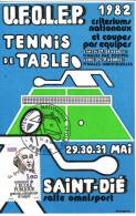 Table Tennis France  Special Cancel 1982 On  Card - Table Tennis