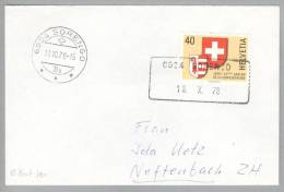 Heimat TI SORENGO 1978-10-18 Aushilfsstempel Auf Brief Nach Neftenbach - Lettres & Documents