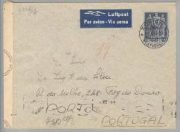 Schweiz 1943-09-21 Zürich 1 Zensur-Luftpost Brief Nach Porto Portugal - Briefe U. Dokumente