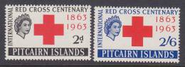 ## Picairn Islands 1963 Mi. 37-38 Internationales Rotes Kreuz Red Cross Croix Rouge Complete Set MH* - Pitcairneilanden