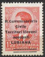 SLOVENIA - LUBIANA - R. COMMISSARIO - MODIFOCATA 1,50 D - S.34 -  MHN** - Cat.500 E - Lubiana