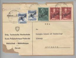 Schweiz Dienst 1959-03-03 Drucksachen-Paketettiquette CHF 5.60 Nach Atlanta - Servizio