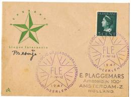 1947- Enveloppe Lettre - Esperanto - Kongreso Congrès - HEERLEN - Petit Format  - FLE - Esperanto