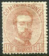 Edifil 125* 40 Centimos Castaño De 1872 En Nuevo - Nuevos