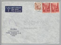Schweiz 1947-01-27 Fleurier Luftpostbrief Nach Santiago De Chile - Covers & Documents