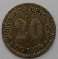 Allemagne Germany Deutschland 20 Pfennig Argent 1875 D - 20 Pfennig