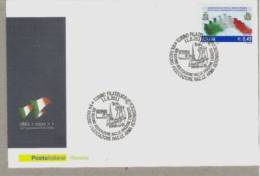 BUSTA TRICOLORE Con ANNULLO " RADUNO AERONAUTICA A TORINO " PER L'UNITA' D'ITALIA - 2011-20: Storia Postale