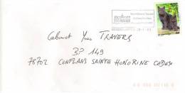 Timbrl Seul Sur Lettre N°3283 Le Chartreux Chat (oblitération Du 28/07/2000) (flamme De Maisons Laffitte) - 1961-....