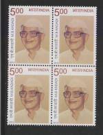 M.B. KADADI  BLOCK OF 4  2012 India # 39531 S Inde Indien - Unused Stamps