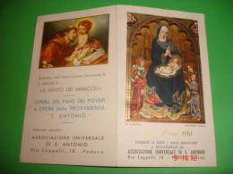 1961 Calendarietto MADONNA,Bambino (Michele Di Matteo Da Bologna-Accademia Venezia )) S.ANTONIO,Padova - Santino - Small : 1961-70