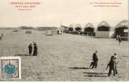 NANTES AVIATION 1910 Vue De L'aérodrome Et Des Hangars Animation Vignette Nantes Aviation - Riunioni