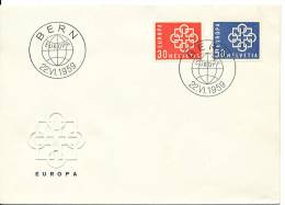 Switzerland FDC 22-6-1959 Complete Set EUROPA CEPT Stamps - 1959