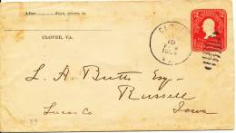 USA Postal Stationery Cover Clover 15-1-1909 - 1901-20