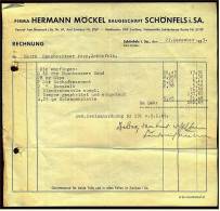 1953 Rechnung Schönfels / Sa. Bei Zwickau - Von Baugeschäft Hermann Möckel - 1950 - ...