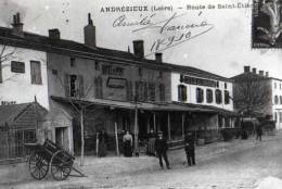 42 ANDREZIEUX Route De St Etienne,repro , Carte PHOTO Originale Tiree Sur Ilford - Andrézieux-Bouthéon