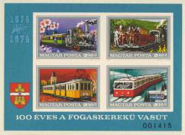 Hungary Ungarn 1974 B107 B Mi 2964 /67 B ** Cent. Budapest Rack Railway / 100 Jahre Budapester Zahnradbahn - Unused Stamps