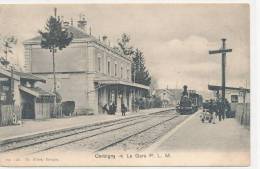 58 // CORBIGNY   La Gare  PLM   Vue Intérieure, Arrivée Du Train    Edit Sillard - Corbigny