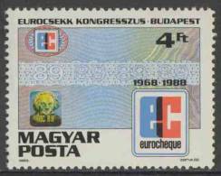 Hungary Ungarn 1988 Mi 3965 ** Card + Emblem – Eurocheque Congress, Budapest / Euroscheck-Karte, Emblem - Nuovi