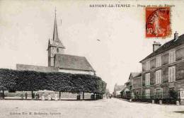 77 - SAVIGNY-LE-TEMPLE - Place Et Rue Du Plessis - 1913 - Savigny Le Temple