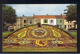 RB 896 - 1952 Coloured Postcard - Weston-Super Mare Floral Clock & Williams Shop - Somerset - Weston-Super-Mare