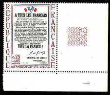 1964  -  Y&T 1408   -   A Tous Les Français  -  NEUF** Coin De Feuille - Défaut D'impression Des Cadres - Unused Stamps