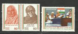INDIA, 1983, India's Struggle For Freedom, Quit India Resolution , Meera Behn, Mahadev Desai, Full Set, 3 V,  MNH, (**) - Mahatma Gandhi