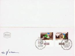 1982   SPECIAL PRESENTATION FOLDER Designer Signed Rishon Leziyyon & Rosh Pinna Centenaries  FDC Cancel - Storia Postale