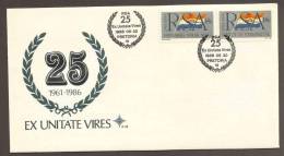 South Africa FDC -1986 - 25th Anniversary Of RSA, Flag - FDC