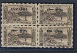 NOUVELLES HEBRIDES 1957 YVERT N°T39  BLOC DE 4    NEUF MNH** - Sonstige & Ohne Zuordnung